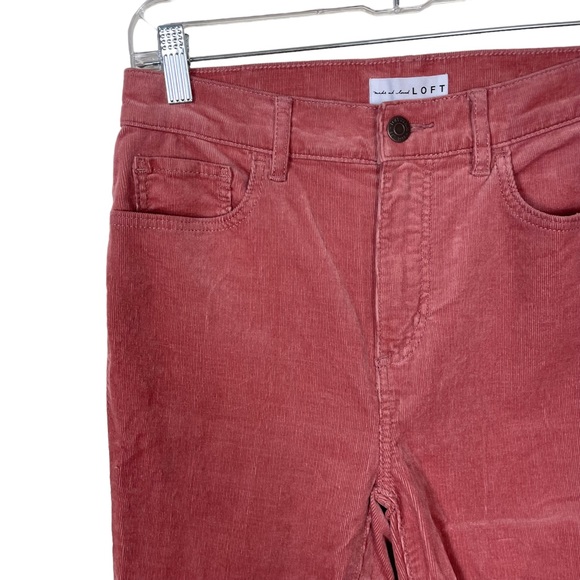 Loft High Waist Skinny Blush Corduroy Soft Stretch Size 27/4 Ankle Cropped Pink - Picture 4 of 16